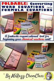 Word Equations To Formula Equations Foldable Chemical Reactions Organizer Writing Chemical Reactions Chemical Equation Equations Chemical Reactions