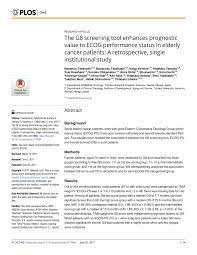The amount of the award varies based on need. Pdf The G8 Screening Tool Enhances Prognostic Value To Ecog Performance Status In Elderly Cancer Patients A Retrospective Single Institutional Study