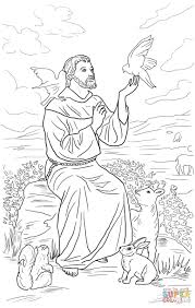 Saint Francis Of Assisi Coloring Page From Saints Category Select From 27278 Printable Crafts Of Cartoons Na Saint Coloring Catholic Coloring Colouring Pages