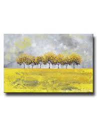 Giclee Print Art Abstract Yellow Grey Painting Tree Landscape Large Canvas Wall Art Home Decor Canvas Prin Grey Painting Landscape Canvas Abstract Art Painting