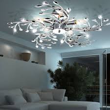 Wohnzimmer deckenbeleuchtung schon strahler wohnzimmer. Led Decken Beleuchtung Gaste Zimmer Chrom Aste Lampe Bluten Design Leuchte 65 Cm Ebay
