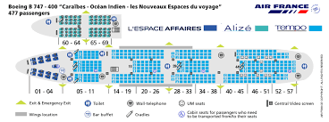 Air France Airlines Boeing 747 400 Aircraft Seating Chart