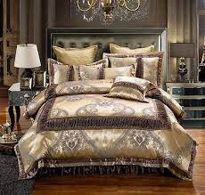 golden brown luxury jacquard duvet cover 6pcs bedding set king amp queen size queen size bed sets king bedding sets luxury bedding