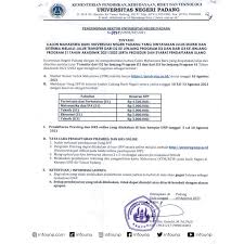 No jalur ujian tanggal mulai daftar tanggal akhir daftar biaya pendaftaran banyak pilihan prodi jadwal ujian pengumuman web; Info Unp à¸«à¸™ à¸²à¸«à¸¥ à¸ Facebook
