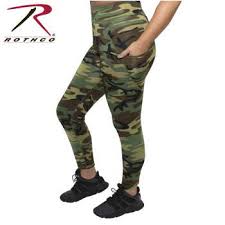 The comfortable cotton and spandex fabric make these camo leggings the perfect fashion statement. Rothco Womens Workout Performance Camo Leggings With Pockets