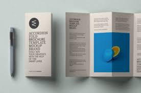 This Is An Overhead View Of A 4 Panels Psd Accordion Fold Brochure Mockup Template For A4 And Us Letter Sizes Brochure Template Accordion Fold Template Design