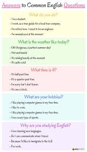 Phrases Answers To Common English Questions Ingilizce Dilbilgisi Egitim Ogretim