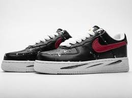 G Dragon Peaceminusone X Nike Air Force 1 Para Noise Black Red In 2020 Nike Fashion Shoes Nike Shoes Outfits Nike Shoes Air Force