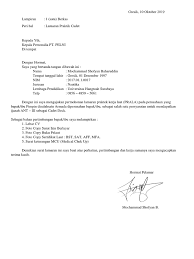 Contoh surat lamaran di pelni. Surat Lamaran