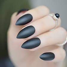 Weitere ideen zu nageldesigns, nagelideen, nägel. Echiq Kunstliche Fingernagel Spitze Form Matt Schwarz Einfarbig Amazon De Beauty