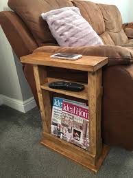 Narrow Side Table Slim Side Table End Table Sofa Table Magazine Rack Settee Table Rustic Quebec Pine By R End Table Plans Sofa End Tables Diy End Tables