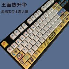1 Set Personality Pbt Dye Sublimation Key Caps Mechanical Keyboard Keycaps For Spongebob Squarepants R4 Height Cherry Profile Mice Keyboards Accessories Aliexpress