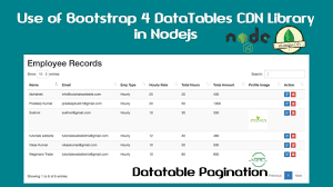 How To Use Bootstrap 4 Datatable Jquery In Nodejs Datatable Using Boot In 2021 Jquery Being Used Image T