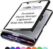 Black Plastic Storage Clipboard with Pencil Holder. | 25% Heavier & 25%  Sturdier
