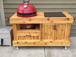 Grill Cart For Komado Joe Built From 100 Cedar Kamado Joe Table Plans Kamado Grill Table Grill Table