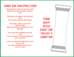 Christmas is red, christmas is green, you are yeah, 6 years. Free Candy Bar Christmas Poem