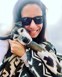 Bertha the dog loves snowshoeing in Montana