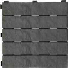 Multy Home 12 In X 12 In Rubber Slate Deck Tile 6 Pack Mt5100012 The Home Depot Deck Tile Outdoor Deck Tiles Rubber Patio Tiles