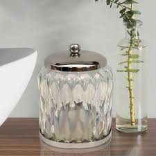 Canora Grey Savoie Rainbow Cotton Swab Bathroom Vanity Glass Storage Jar Reviews Wayfair