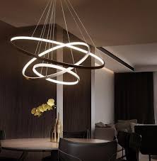 Modern Circular Ring Pendant Lights 3 2 1 Circle Rings Acrylic Aluminum Body Led Lighting Ceiling Lamp Fixtures For Living Room Dining Room From Greatlight520 Lighting Ceiling Lamp Ceiling Lights Ceiling Light Design