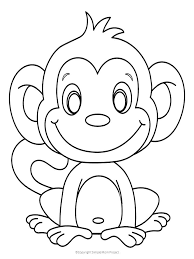 Cute Baby Monkey Coloring Page For Kids Simple Mom Project In 2020 Monkey Coloring Pages Cute Coloring Pages Kids Colouring Printables
