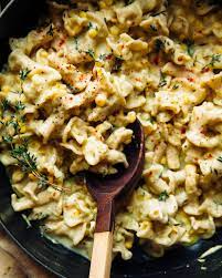 Creamy Corn Lemon Pasta With Thyme Recipe Lemon Pasta Creamy Corn Vegan Pasta Dish