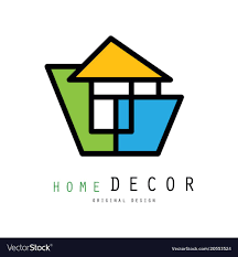 Linear Logo For Home Decorating Company Or Vector Image On Vectorstock House Logo Design Decor Logo Real Estate Logo Design