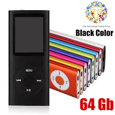 Thor 64 Gb Slim 1 8 Quot Lcd Mp3 Mp4 Player Media Music Audio Player With Accessories Black Color Objetos