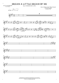 Dream A Little Dream Of Me Notes For Alto Saxophone Melody Line Playyournotes