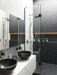 Salle De Bain Noire Eclairage Indirecte Lavabos Noirs Salledebain Ideas Bath In 2020 Bad Inspiration Schwarz Dusche Schwarzes Badezimmer