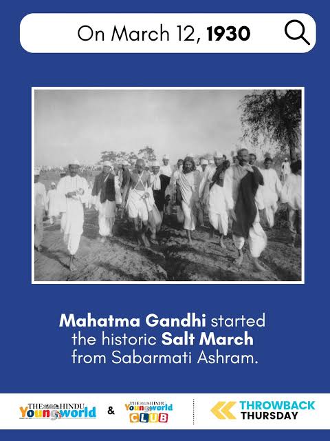 The Hindu - On this day in 1930, Mahatma Gandhi set out on foot from the Sabarmati Ashram accompanied by several dozen followers. They were protesting against the repressive salt tax of