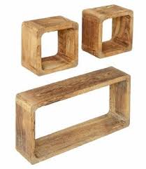 3er Set Lounge Cube Regal Landhaus Stil Wandregal Retro H Ngeregal Massivholz In Shabby Hellbraun Amazon De Kuche Ha Wandregal Retro Wandregal Holz Wandregal