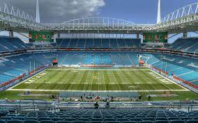 Download Wallpapers Hard Rock Stadium 4k Football Stadium Usa American Football Nfl Miami Dolphins National Football League Besthqwallpapers Com Football Stadiums American Football National Football League
