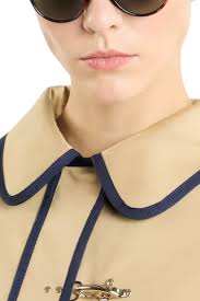 Caban donna in Gabardine Stretch beige e blu Fay NAW1250315SWXZ 0629