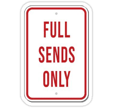 Full Sends Only Sticker By Jennifer Van Haaften In 2020 Beer Pong Table Painted Beer Pong Table Designs Beer Pong Table Diy