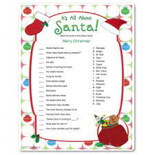 How to download & print the christmas printable trivia pdf file. Printable It S All About Santa Christmas Games Christmas Games For Kids Kids Christmas