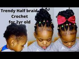 Can T Grip Braid Try This Trendy Half Crochet Braid For Toddler Kid Hairstyle For Short Hair Youtube Toddler Braids Kids Hairstyles Short Hair Styles