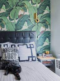 Black Key Bedding In A Banana Leaf Bedroom Perfection Banana Leaf Wallpaper Banana Leaf Decor Wallpaper Bedroom