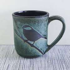 excited to share the latest addition to my etsy shop handmade mug coffee mug with chickadee design http etsy me 2aqw5 seramik sanati serami k kupa seramik