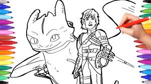 Fans will be thrilled when hiccup discovers toothless isn't the only night fury. Dragon Trainer 3 Coloring Pages Watch How To Draw Hiccup Toothless How To Train Your Dragon Youtube