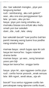Berikut ini adalah contoh naskah drama singkat untuk 2 orang bertemakan persahabatan. Contoh Pacelathon Bahasa Jawa 2 Orang Cara Golden