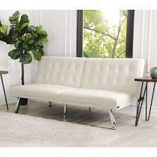 Innovative futon leather sofa bed black eco leather sofa bed modern futons new york. Abbyson Jackson Ivory Faux Leather Foldable Futon Sofa Bed White