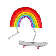 Rainbow Skateboard Skateboard Tattoo Rainbow Drawing Indie Drawings