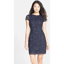 Adrianna Papell Sequin Mesh Sheath Dress 80 Liked On Polyvore Featuring Dresses Navy Navy Cocktail Dress Dresses Sequin Sheath Dress Nordstrom Dresses