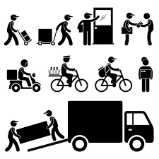 Delivery Man Postman Courier Post Postal Service Parcel Send Etsy Delivery Man Pictogram Stick Figures