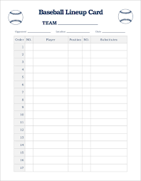 9 Baseball Line Up Card Templates Doc Pdf Psd Eps