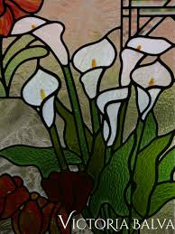Spray onto a towel and then wipe over the glass. Floral Design Stained And Leaded Glass Window Victoria Balva
