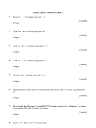 Nota bergambar sains tingkatan 4 dan 5. Latihan Topikal Persamaan Linear Ii