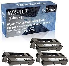 Os, and also windows and mac pcs; Amazon Com 3 Pack Compatible High Capacity Wx 107 Wx107 Aava0y1 Waste Toner Container Box Use For Konica Minolta Bizhub C250i C300i C360i C450i C550i C650i Printer Black Office Products