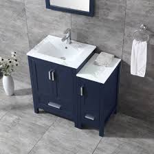 Featuring two functional soft close drawers for convenient storage. Navy Blue 36inch Large Storage Space Bathroom Cabinet Solid Wood Vanity China Large Storage Hangzhou Made In China Com